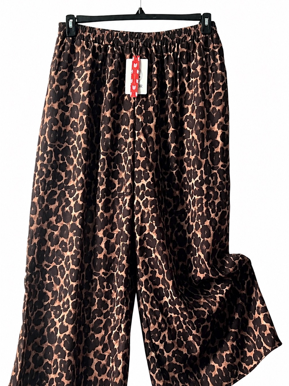 Cider Brown and‎ Black Leopard Wide Leg Pants, Size 1XL